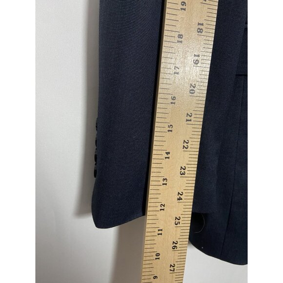 Van Heusen Traveler Mens Blazer Jacket 42L Navy Blue Two-Button Suit Coat - Picture 9 of 16
